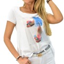 Γυναικεία μπλούζα T-shirt με πέδιλο και στρας