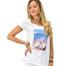 Γυναικεία μπλούζα T-shirt με  ψηφιακό τύπωμα κοχύλια