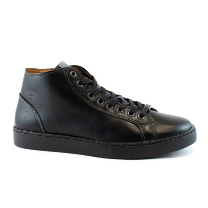 Boss Shoes Ανδρικό Δερμάτινο Μποτάκι Μαύρο K19044