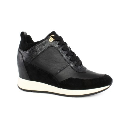 Geox Γυναικείο Δερμάτινο Sneaker Μαύρο D Nydame C D940QC 08522 C