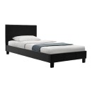 Κρεβάτι Nevil pakoworld μονό 100x200 PU χρώμα μαύρο ματ με ανατο
