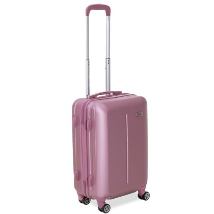 Βαλίτσα καμπίνας Line pakoworld με ρόδες σκληρή από ABS ροζ 40x2