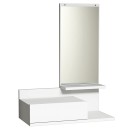 Κονσόλα τοίχου Mode Coat pakoworld με καθρέφτη λευκό χρώμα 60x30