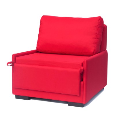 OPAL Υφασμάτινη Πολυθρόνα 77x84x84, Χρώμα Κόκκινο, Mε Κρεβάτι 68