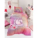 Κουβερλί μονό Unicorn Art 6114 - 160x240 Ροζ Beauty Home, 160x24