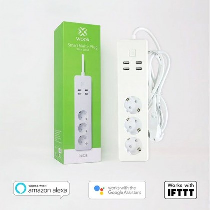 WOOX Smart WiFi Πολύπριζο 16A 3680W για τηλεχειρισμό των οικιακώ