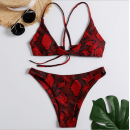Leopard Brazilian Bikini Red