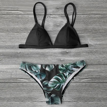 Tropical Bikini Black