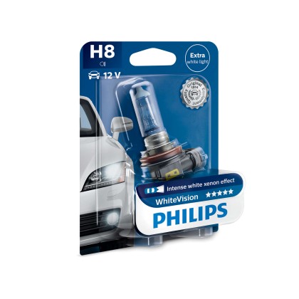 Λάμπα Philips H8 White Vision 12V 35W 3700K +60%  12360WHVB1