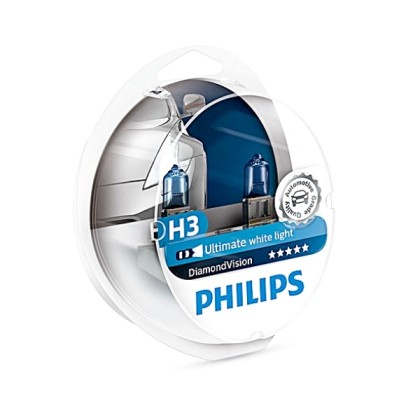 Λάμπες PHILIPS H3 12V 55W Diamond Vision 5000k 12336DVS2