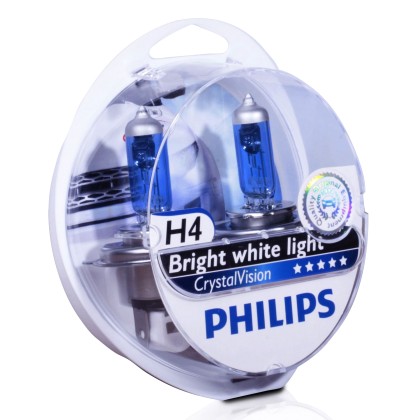 Philips Crystal Vision H4+ W5W Xenon Look  12342CVSM