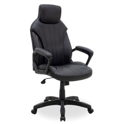Καρέκλα γραφείου διευθυντή Berlin pakoworld με pu χρώμα μαύρο