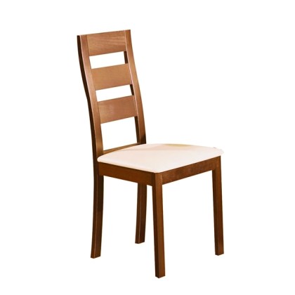 MILLER Καρέκλα Οξυά Honey Oak/Pvc Εκρού