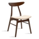 Καρέκλα Orlean pakoworld μασίφ ξύλο rubber wood χρώμα καρυδί με 