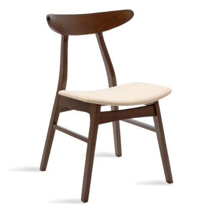 Καρέκλα Orlean pakoworld μασίφ ξύλο rubber wood χρώμα καρυδί με 