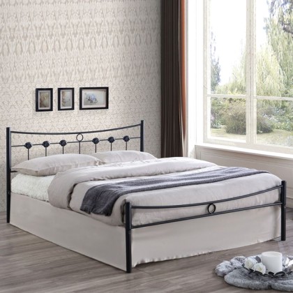 DUGAN Κρεβάτι (για στρώμα 150x200cm) Μεταλ.Σφυρήλατο Μαύρο