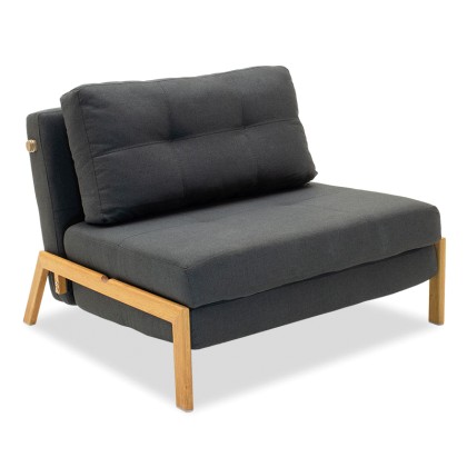 Πολυθρόνα - κρεβάτι Fancy pakoworld με ύφασμα ανθρακί 96x92x70εκ