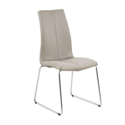 MARKET Καρέκλα Χρώμιο/Pu Cappuccino