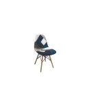 ART Wood Καρέκλα PP, Ύφασμα Patchwork Blue  4 ΤΜΧ