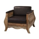 SCARLET Πολυθρόνα Antique Oak/ Pu Σκ.Καφέ(Ραμποτέ)