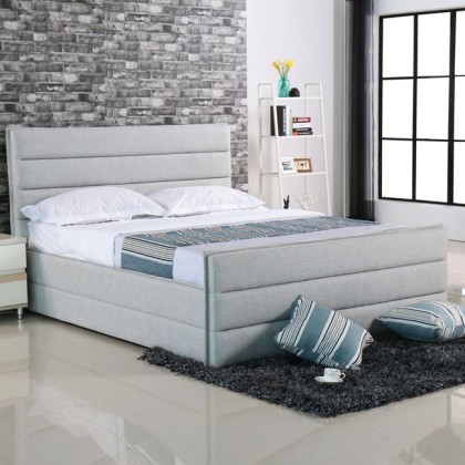 APOLLO Κρεβάτι (για στρώμα 160x200cm) Ύφασμα Sand-Grey