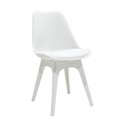 Καρέκλα Gaston pakoworld πολυπροπυλενίου-PU χρώμα λευκό επαγγελμ