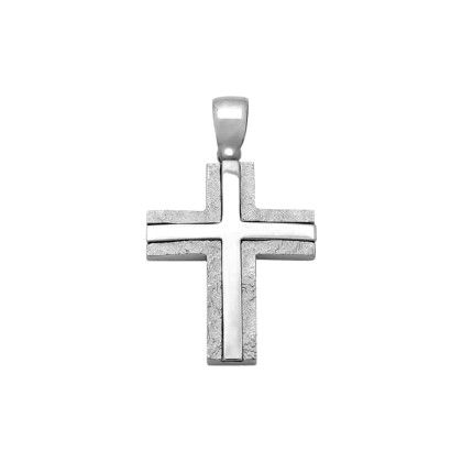 Σταυρός Λουστρέ - Ματ Κ14 Λευκόχρυσος - 01-12093