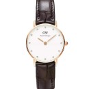 Daniel Wellington Classy York Crystals Rose Gold Brown Leather S