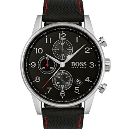 Hugo Boss Navigator Chronograph Black Leather Strap - 1513535