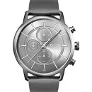 Hugo Boss Architectural Chronograph Grey Leather Strap - 1513570