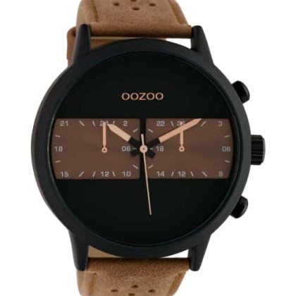 OOZOO Timepieces XXL Brown Leather Strap - C10302