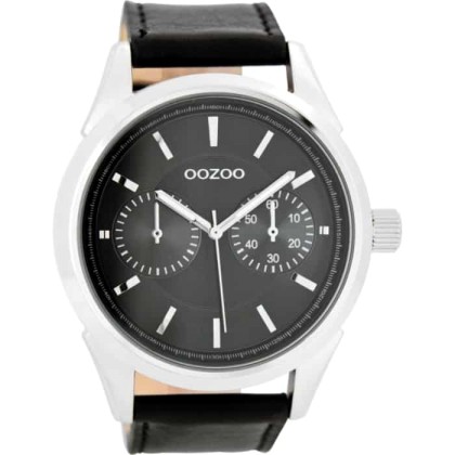 OOZOO Timepieces Black Leather Strap - C7809