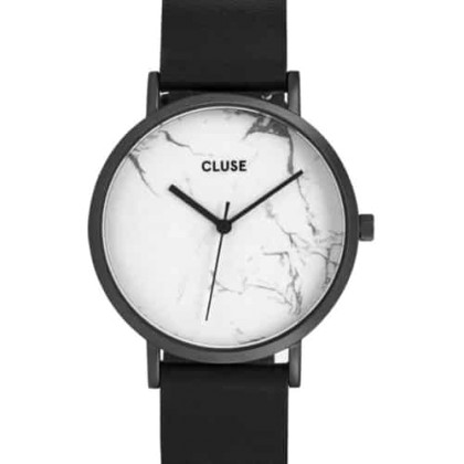 Cluse La Roche Marble Black Leather Strap - CL40002