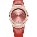 D1 MILANO Ultra Thin Cherry Corla Red Leather Strap - D1-UTLL11