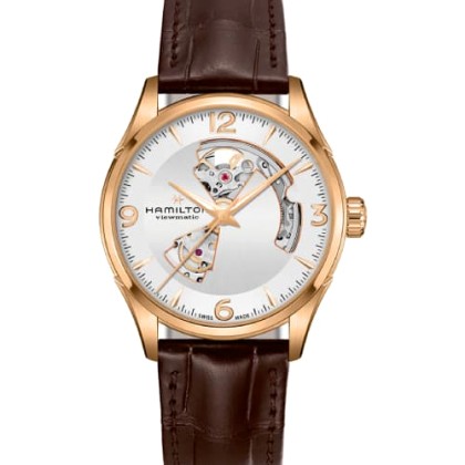 HAMILTON Jazzmaster Open Heart Automatic Brown Leather Strap - H