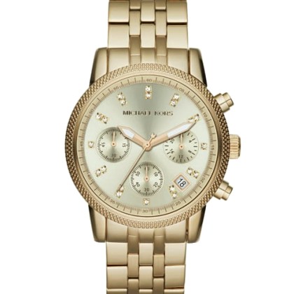 Michael Kors Ritz Chronograph Crystals Gold Stainless Steel - MK