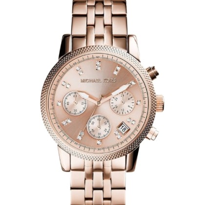 Michael Kors Ritz Chronograph Crystals Rose Gold Stainless Steel