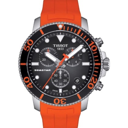 TISSOT T-Sport Seastar 1000 Chronograph Orange Rubber Strap - T1