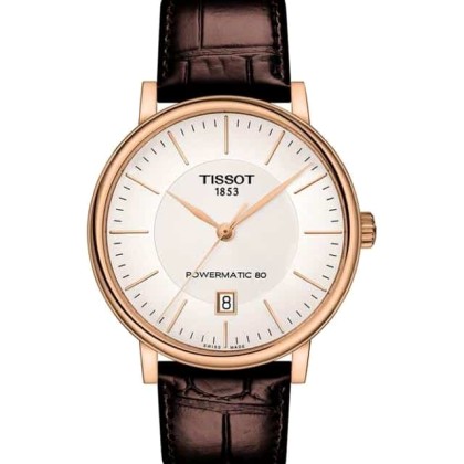 TISSOT T-Classic Carson Premium Automatic Brown Leather Strap - 