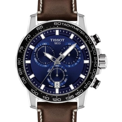 TISSOT Supersport Cronograph Brown Leather Strap - T125617160410