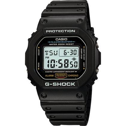 CASIO G-Shock  -  DW-5600E-1V,  Black case with Black Rubber Str