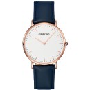 GREGIO Bondy - GR120084, Rose Gold case with Blue Leather Strap