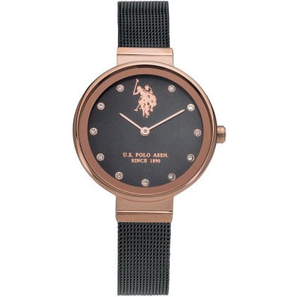 U.S. POLO Jane Crystals - USP5626BK, Rose Gold case with Metalli