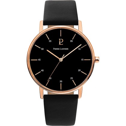 PIERRE LANNIER Classic Mens - 203F033  Rose Gold case with Black