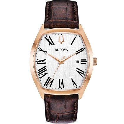 Bulova Dress - 97B173  Rose Gold case with Brown Leather Strap
