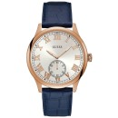 GUESS Men's - W1075G5,  Rose Gold case with Blue Leather Strap