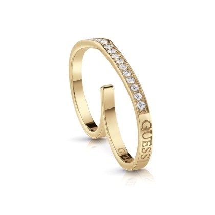 GUESS Δαχτυλίδι από ορείχαλκο Gold UBR28004-54