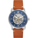 Fossil The Commuter  Automatic - ME3159, Silver case with Brown 