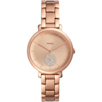 FOSSIL Jacqueline Crystals - ES4438  Rose Gold case with Stainle