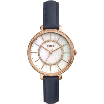 FOSSIL Jocelyn Crystals - ES4456,  Rose Gold case with Blue Leat